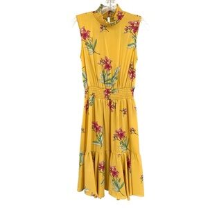 Nanette Lepore Colonel Lemon Pink High Neck Dress Floral